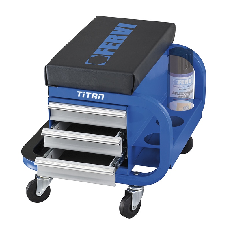 Tủ đồ nghề 3 ngăn kêm ghế di động sửa chữa trong garage