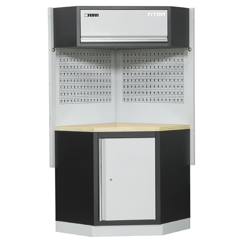 Tủ đồ nghề module góc FERVI A007F, size 864 x 864 x 2000h mm.