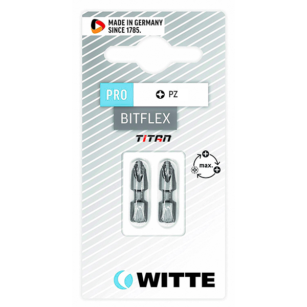 Vỉ 2 mũi vặn vít hoa thị WITTE 2680, dòng PRO dài 25mm