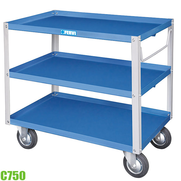 Xe đẩy 3 tầng C750, kích thước 940x600x870h mm tải trọng 200kg