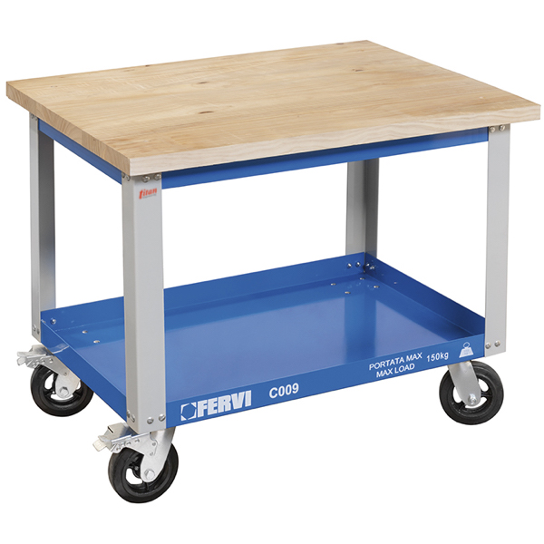 Xe đẩy đồ nghề FERVI C009, có mặt bằng gỗ 1000x800mm