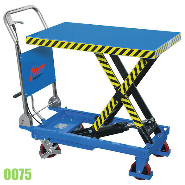 0075 xe nâng hàng đầy tay bằng thủy lực, tải trọng 300kg, có thắng tay.