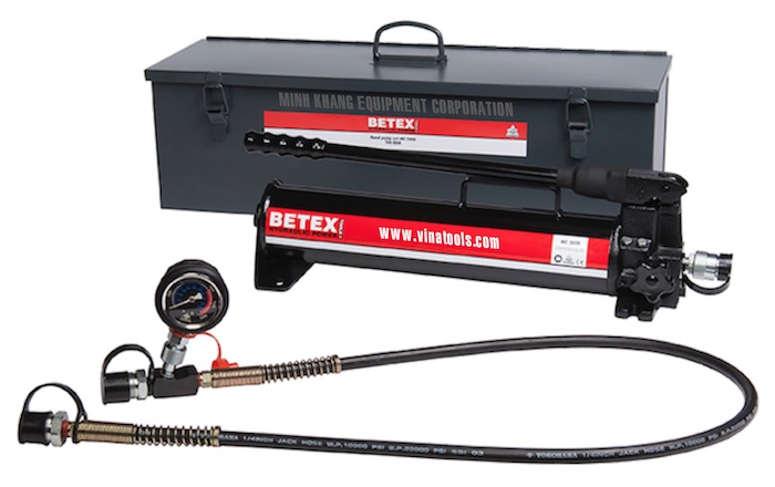 Bộ bơm tay thủy lực BETEX HC2000. Hydraulic hand pump set BETEX.