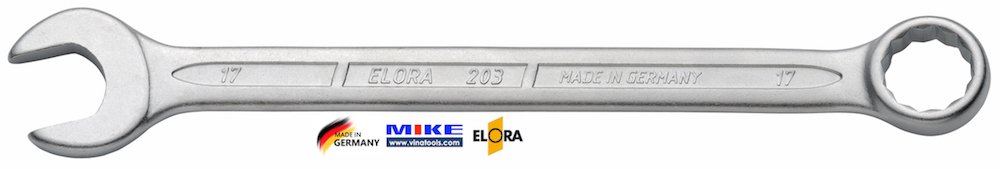Cờ lê vòng miệng hệ inch ELORA 203A-Series, loại ngắn, DIN 3113A.