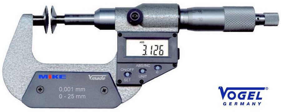 Panme đo ngoài điện tử 50-75mm ±0.001mm. Cấp bảo vệ IP40. Vogel Germany.