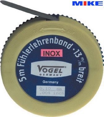 Thước cuộn lá inox đo khe hở 1mm, Thickness gauge foil, stainless steel. Vogel Germany