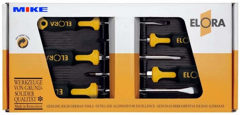 Bộ tô vít 5 món ELORA 581 S5-K, bộ tô vít đựng trong hộp carton. Made in Germany.