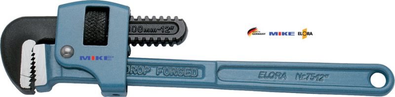 Mỏ lết răng 10 inch ELORA 75-10. Độ mở ngàm 35mm. Pipe Wrench. Made in Germany.