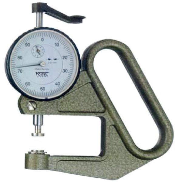 Đồng hồ đo độ dày vật liệu 0-20mm, độ chính xác ±0.1mm, đầu đo phẳng.